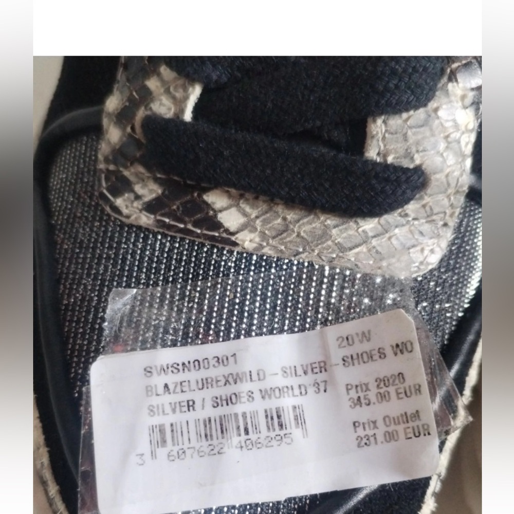 Zadig & Voltaire Blaze sneaker snake and silver 38/7.5 - Picture 3 of 10